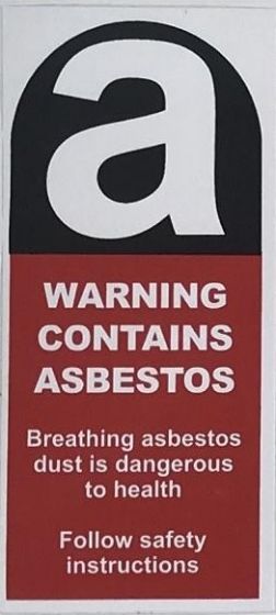 ASBESTOS WARNING STICKER 100x50mm 5PCS