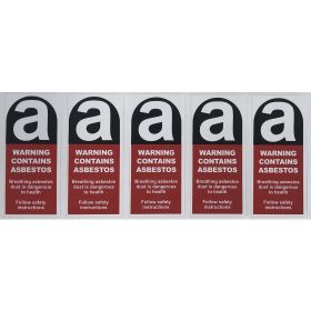 ASBESTOS WARNING STICKER 100x50mm 5PCS