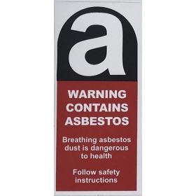 ASBESTOS WARNING STICKER 100x50mm 5PCS