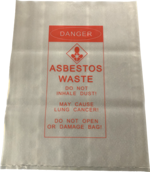 PRINTED ASBESTOS BAG 600mm x 450mm x 200um 25PK